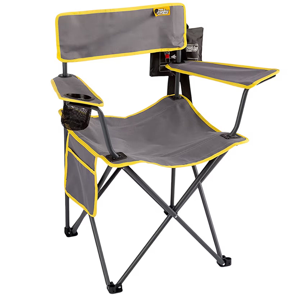 FUNKY CHAIRS Camper Katlanabilir Kamp Piknik Sandalyesi - Gri/Sarı 2'Lİ
