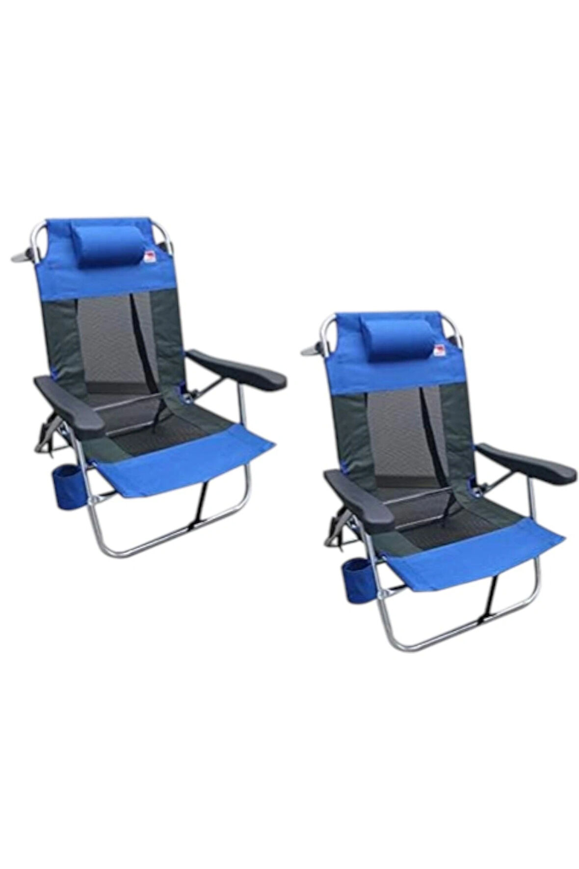 2 ADET Beach Star Light Alüminyum 5 Kademeli, Tam Yatar Pozisyon, Plaj Şezlong Sandalye 2 ADET