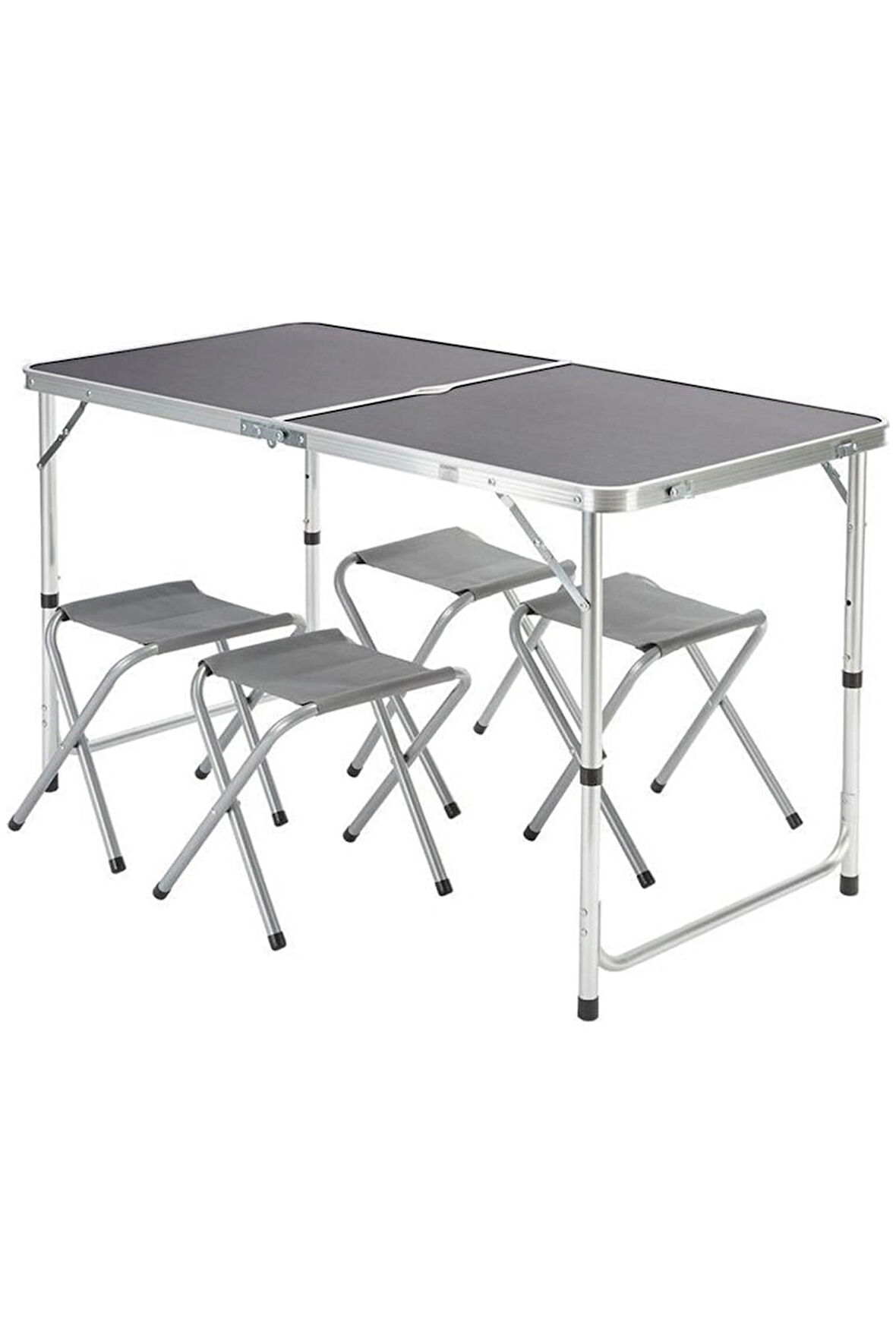 FUNKY CHAIRS Tabureli Katlanabilir Piknik Masası Seti -Füme