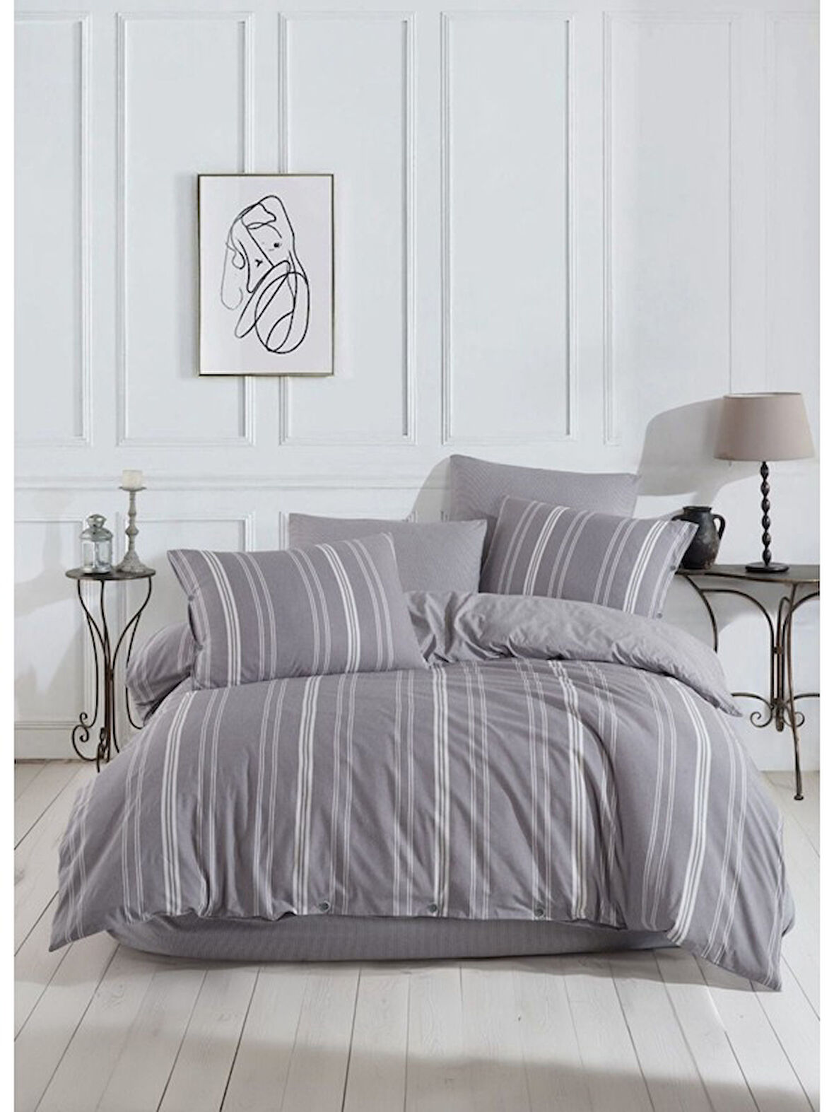 Italian Style Naturel Çift Kişilik Nevresim Takımı Krem