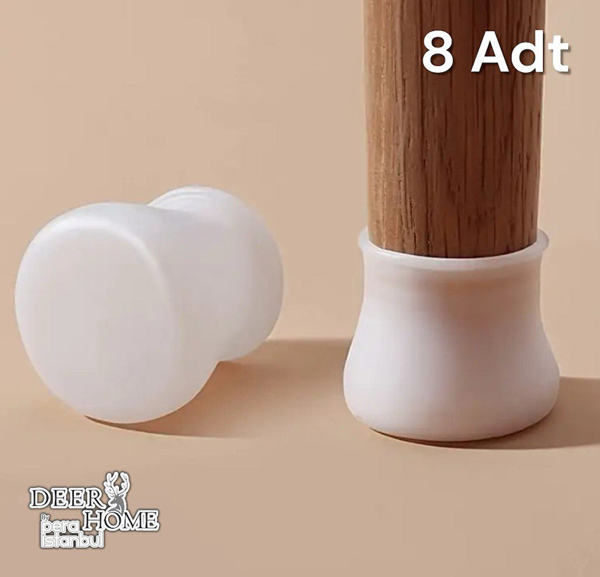 Masa Sandalye Ayak Koruyucu 8'li Silikon Ev Eşyaları Koruma Aparatı Parke Seramik Çizmez Masa Ayağı