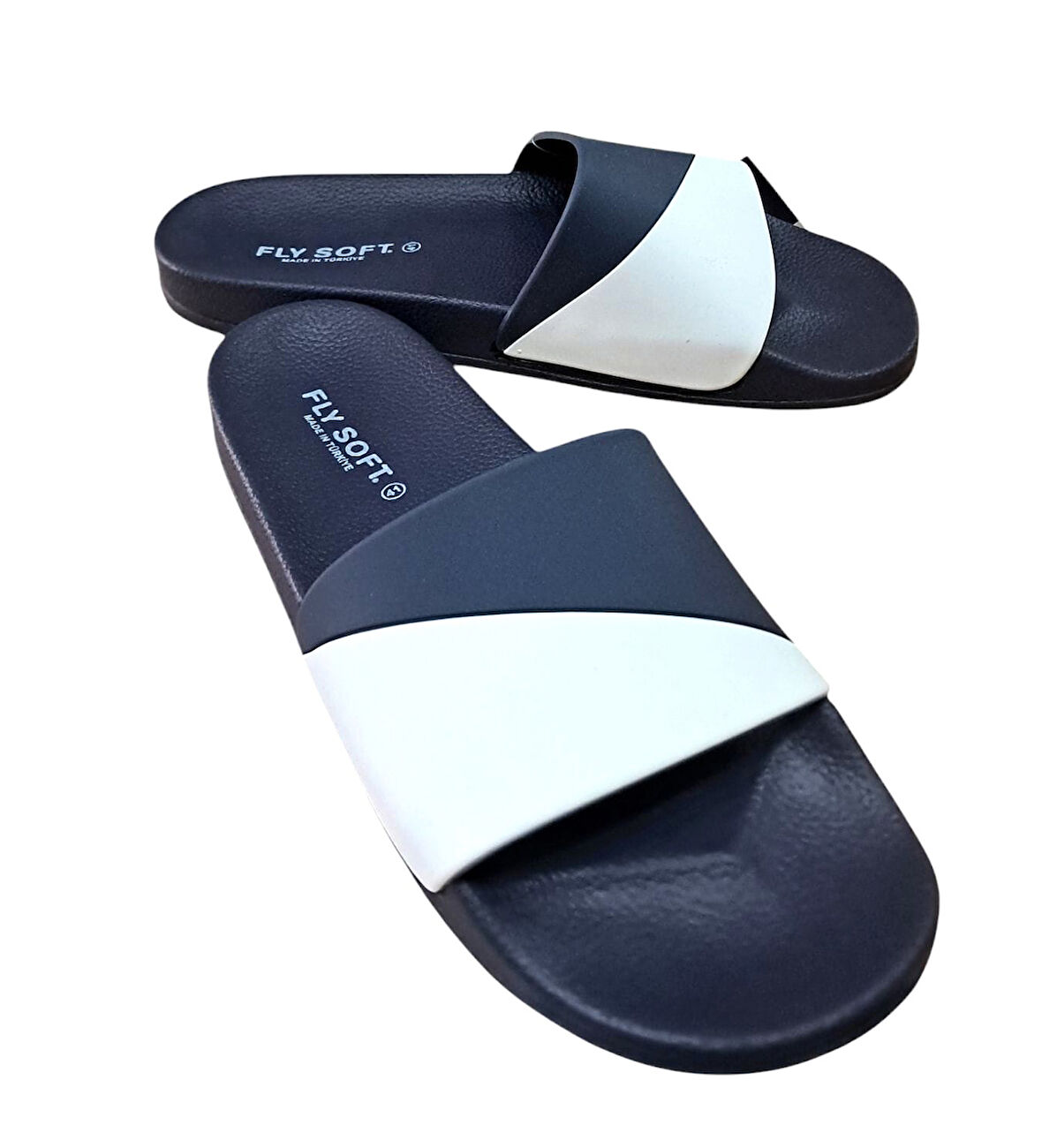 Fly Soft S263.071 Erkek Havuz - Plaj Ve Günlük Terlik Lacivert - Beyaz