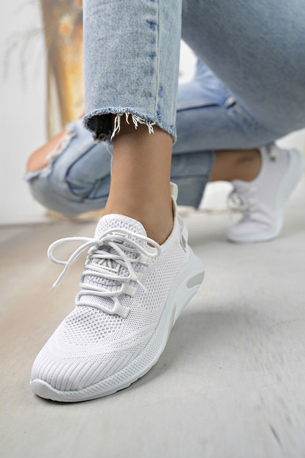 Unisex Triko Sneaker Rahat Hava Alabilen Kokusuz Spor Ayakkabı 4555