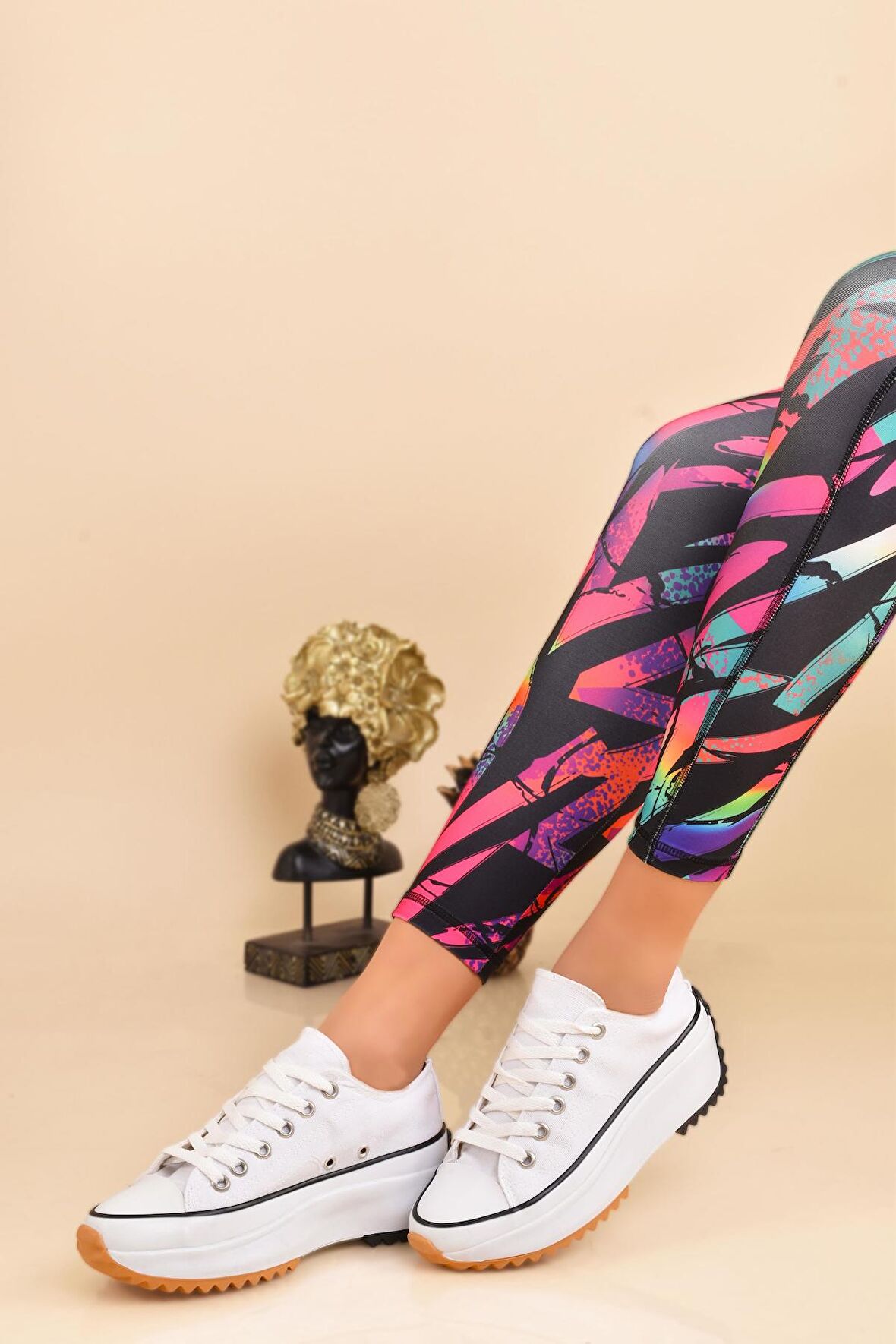  Kadın Kalın Topuk Sneaker Spor Ayakkabı