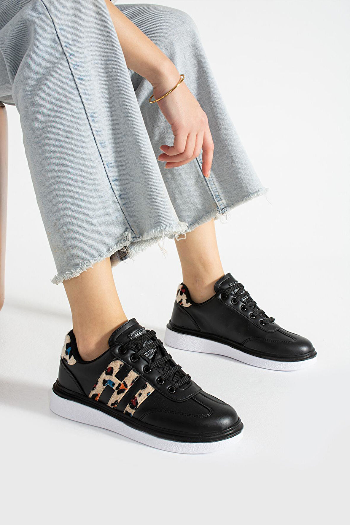 Kadın Leopar Desenli Ortopedik Günlük Spor Ayakkabısı