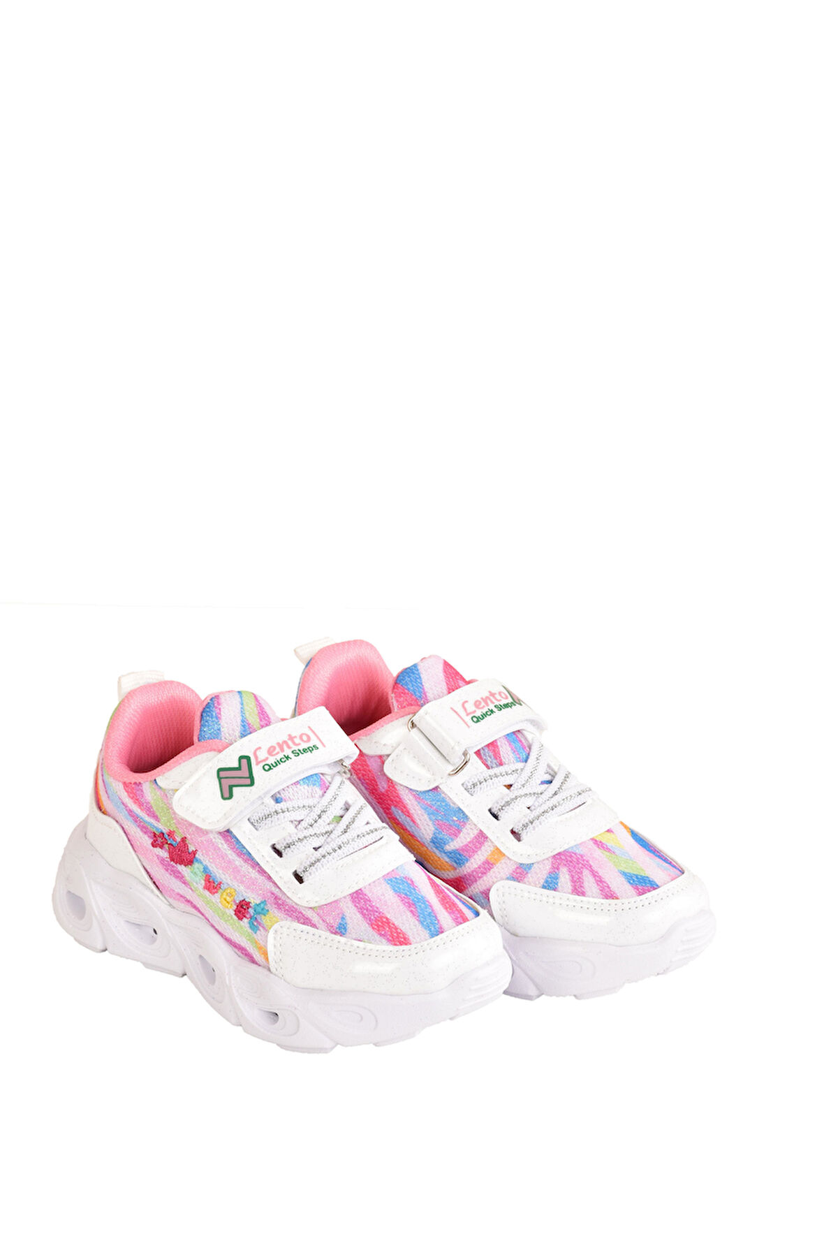 Kız Çocuk Hafif Kaymaz Anatomik Taban Işıklı Spor Ayakkabı Sneaker