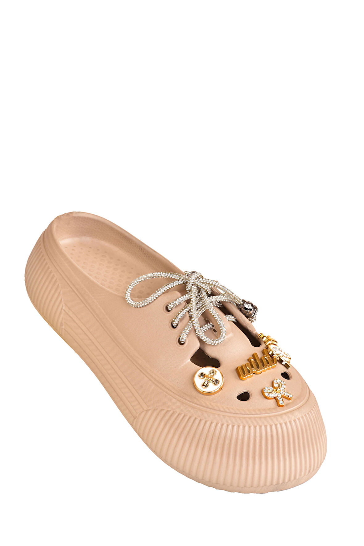  Bağcıklı Taşlı Eva Babet Ayakkabı