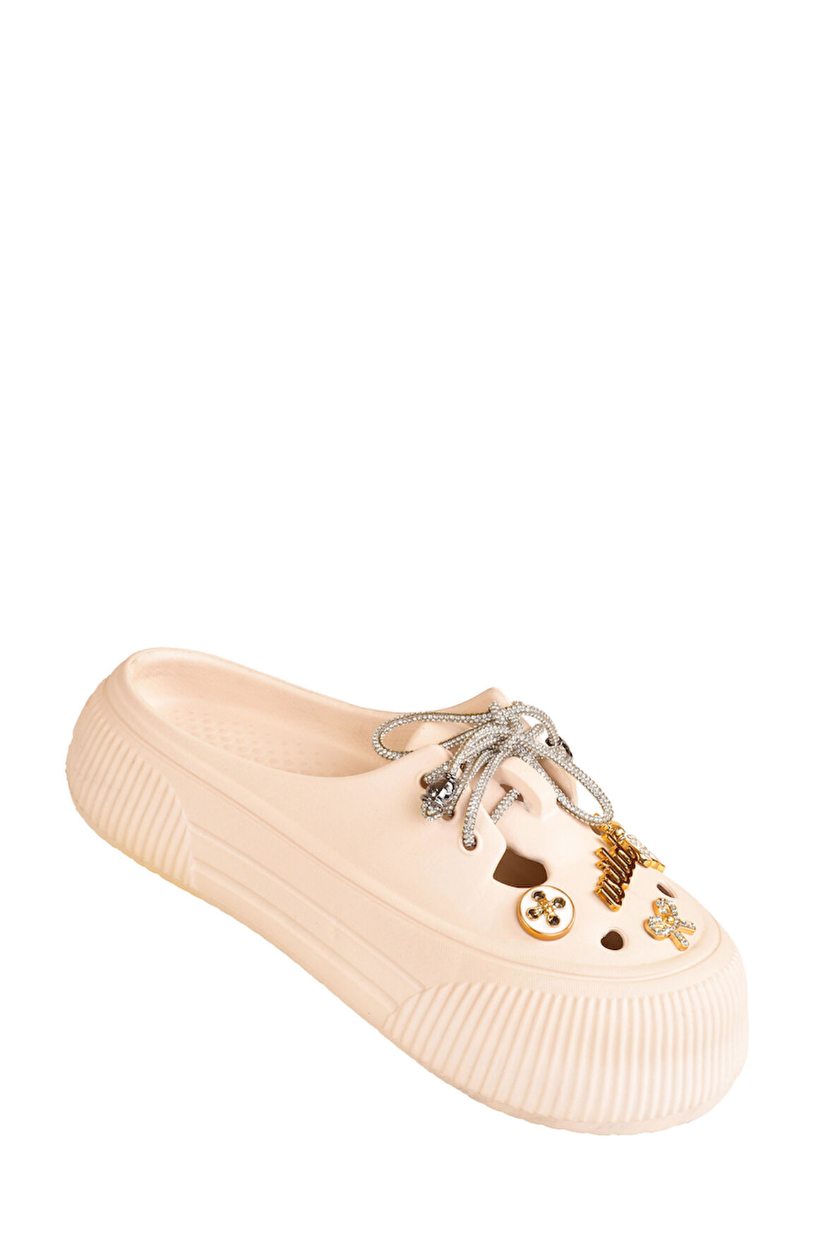  Bağcıklı Taşlı Eva Babet Ayakkabı