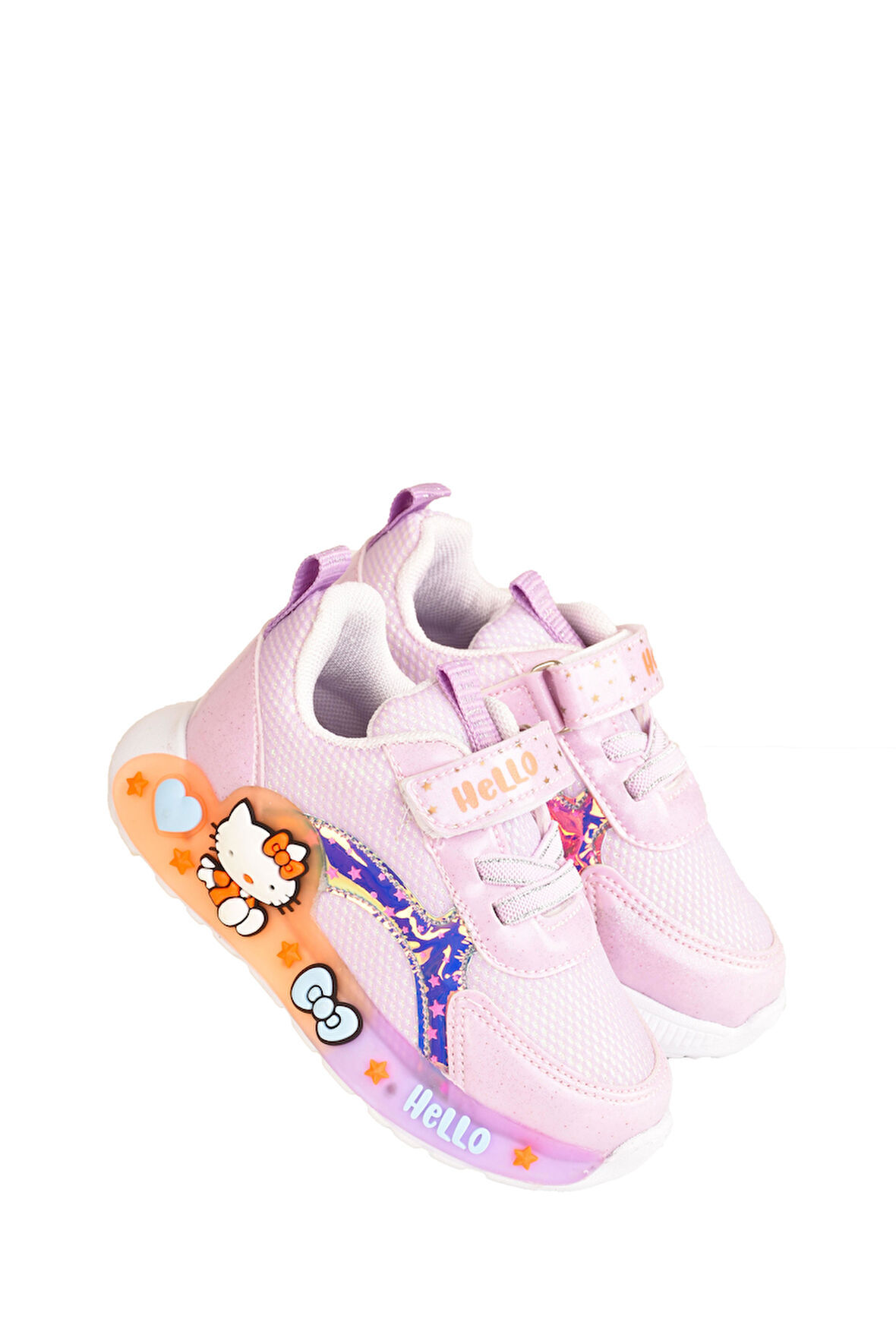 Günlük Kız Çocuk Spor Ayakkabı Hello Kitty Süs Detay Işıklı Taban Lastik Bağcık Sneaker 120