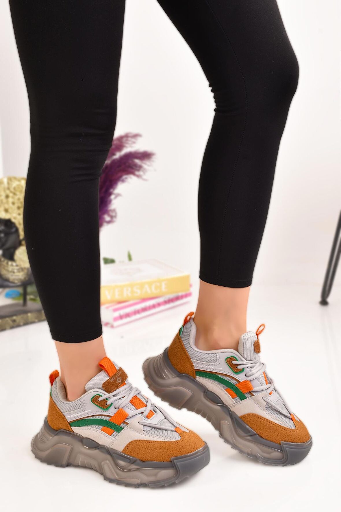 Kadın Özel Tasarım Esnek Yüksek Taban Spor Ayakkabı Sneaker