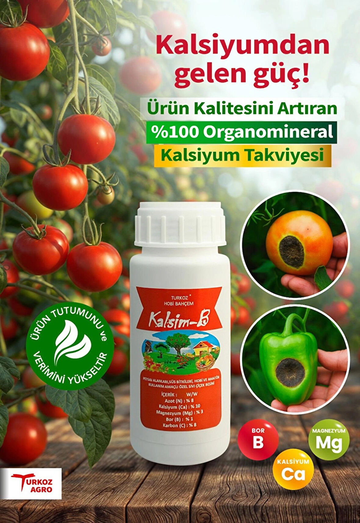 Kalsim-B  Bitkiler ve Çiçekler İçin Kalsiyum Besin Vitamin Takviye Ürünü Hobi kullanımı içindir (küçük boy)