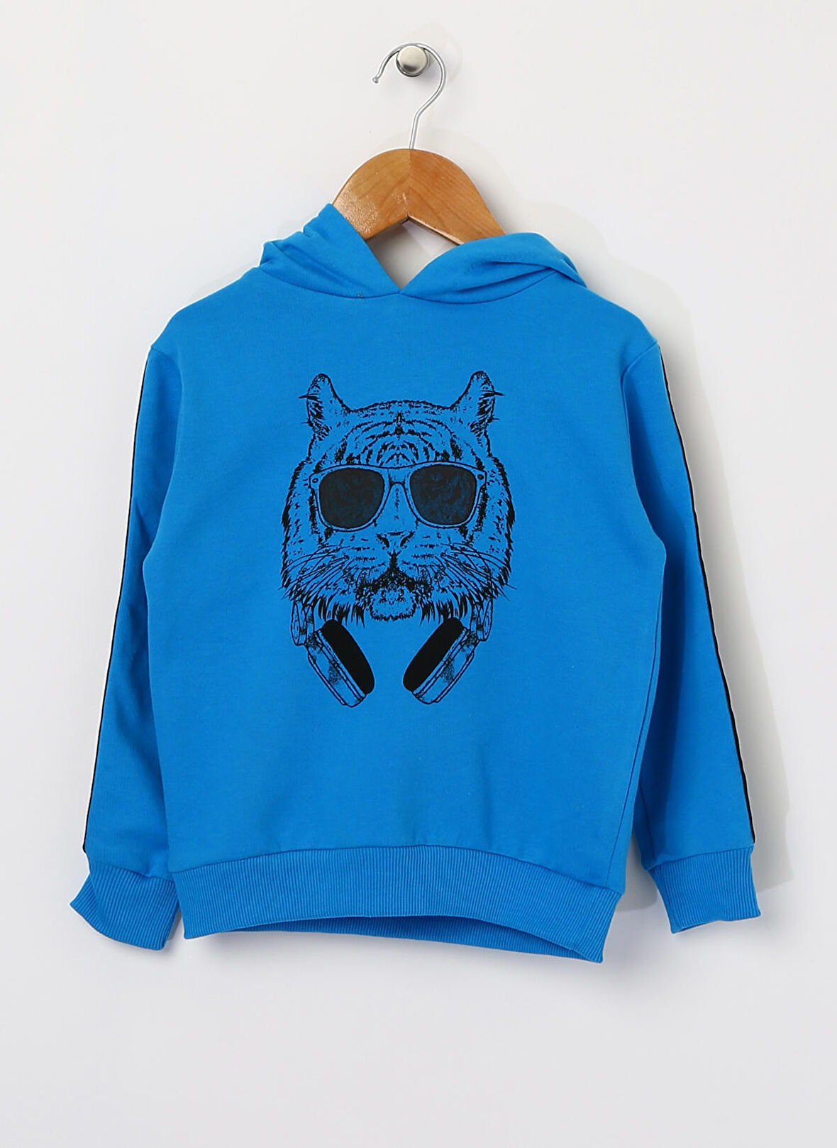 Funky Rocks Kapüşonlu Mavi Sweatshirt