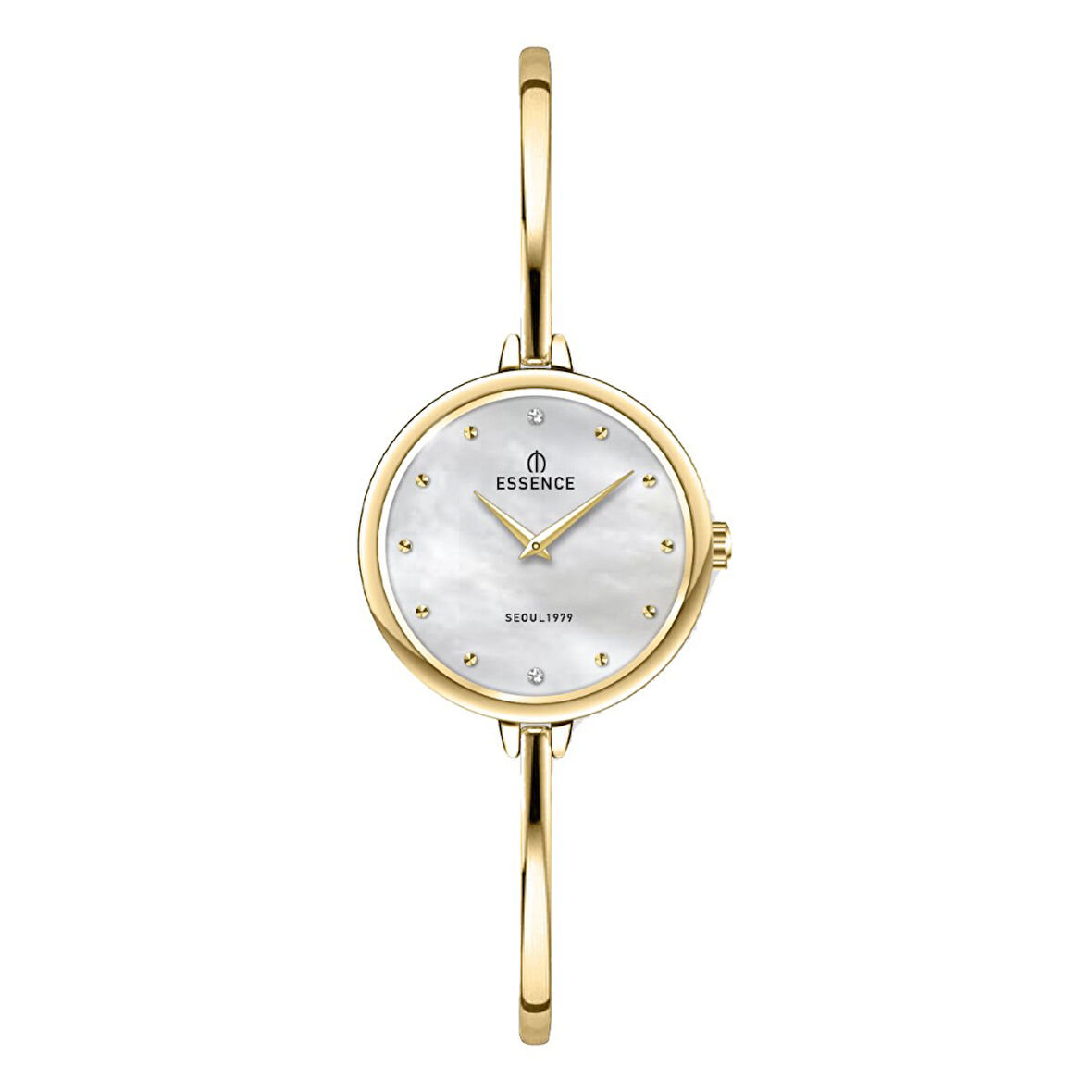 Essence D1242.120 Taşlı Tasarım Sedef Kadranlı Metal Kordon Metal Kasa 3 ATM Suya Dayanıklı Altın Renk Kadın Kol Saati