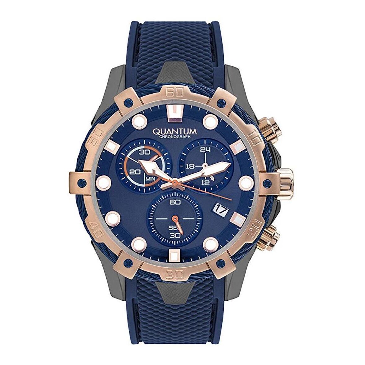 QUANTUM HNG1019.969 LACİVERT SİLİKON KORDON ERKEK KOL SAATİ