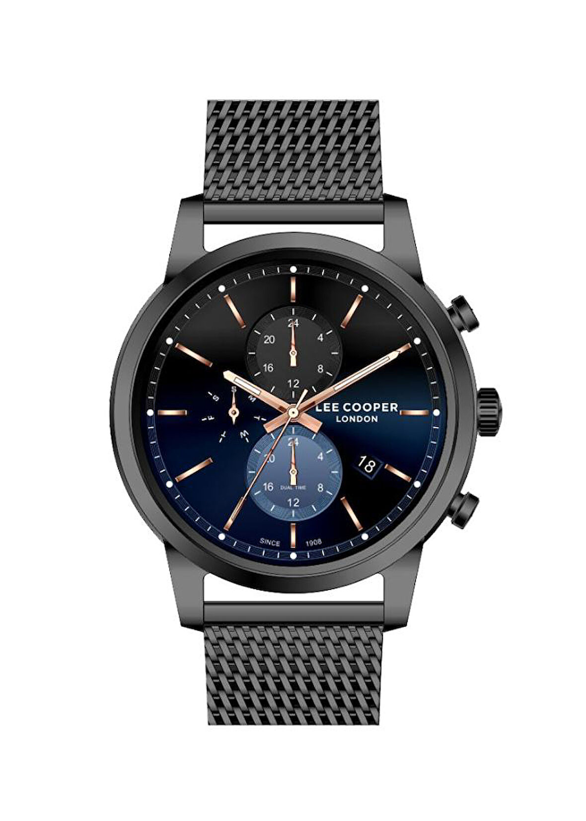 Lee Cooper LC07224.090-NM Hasır Kordonlu Tüm Fonksiyonları Aktif 5 ATM Suya Dayanıklı Siyah Erkek Kol Saati