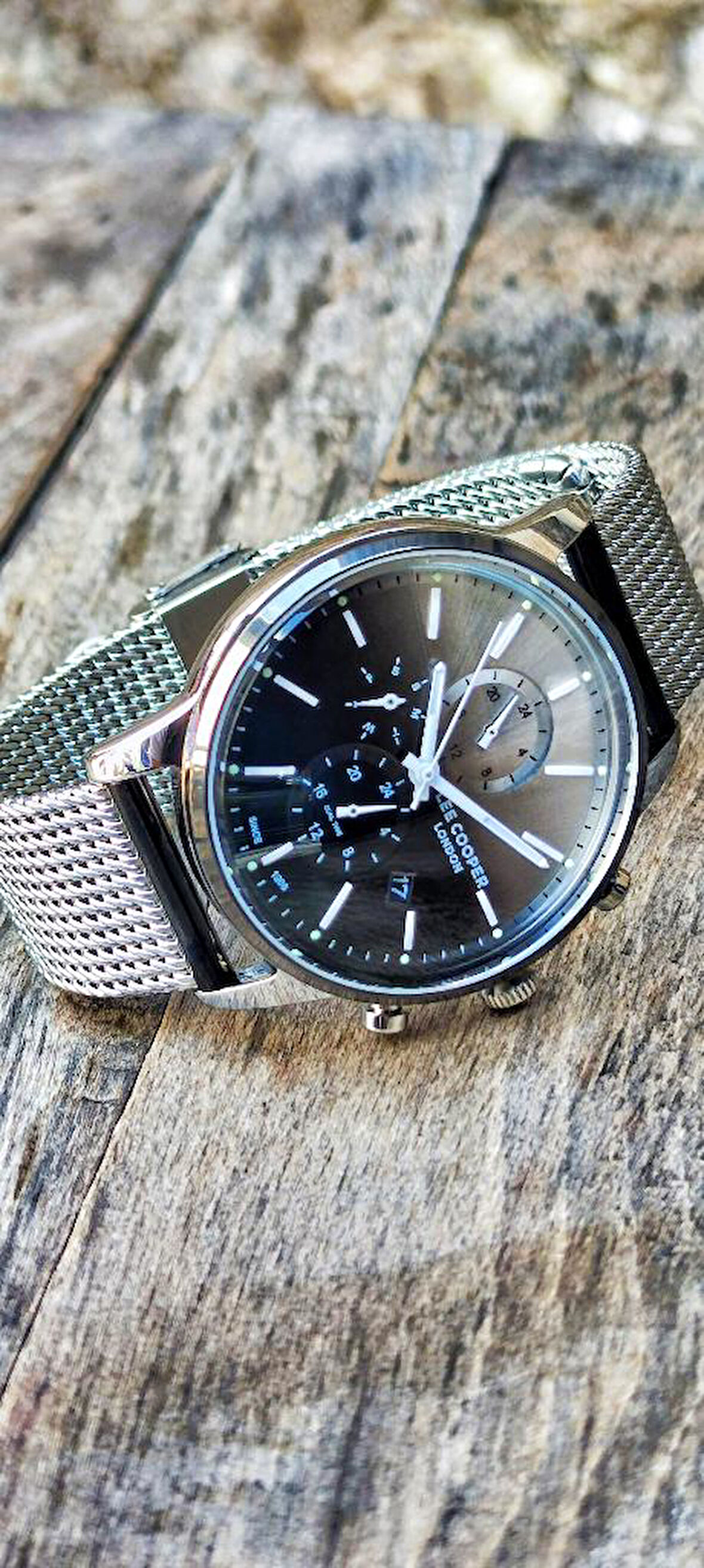 Lee Cooper LC07224 Fonksiyonlar Aktif Takvimli Hasır Kordon Erkek Kol Saati