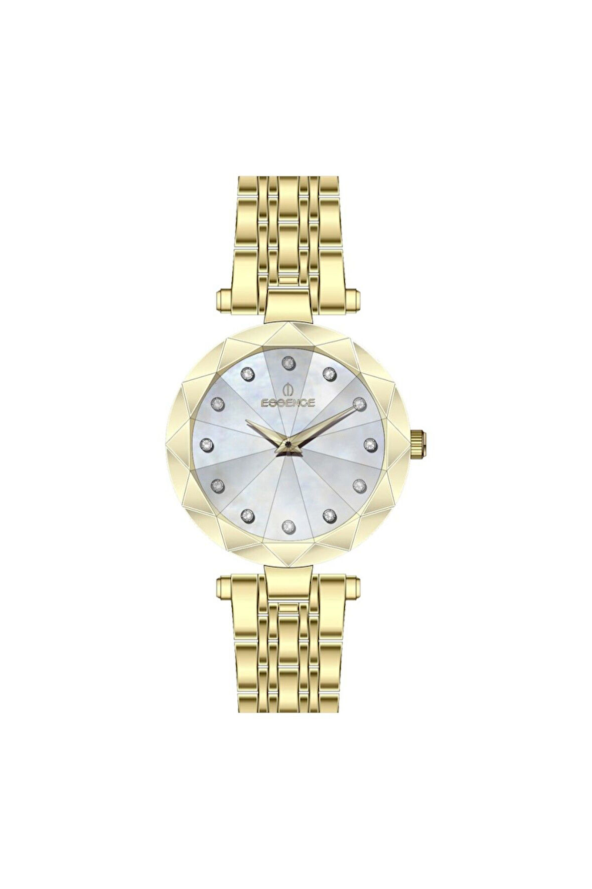 ES6921FE.120 Çelik Kasa Çelik Kordon 5 Atm Su Geçirmezlik Altın Renk Kadın Kol Saati