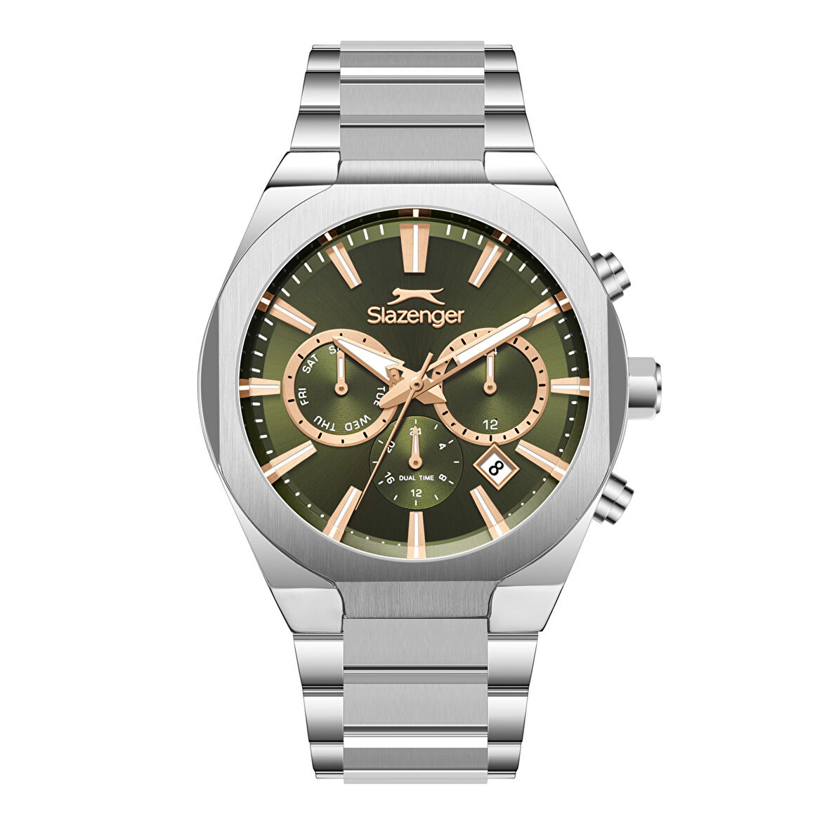Slazenger SL.09.2540.2.06 Çelik Kordon Çelik Kasa 10 ATM Suya Dayanıklı Metalik Renk Erkek Kol Saati