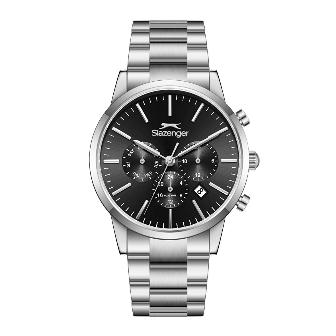 Slazenger SL.09.2545.2.01 Çelik Kordon Çelik Kasa 10 ATM Suya Dayanıklı Metalik Renk Erkek Kol Saati