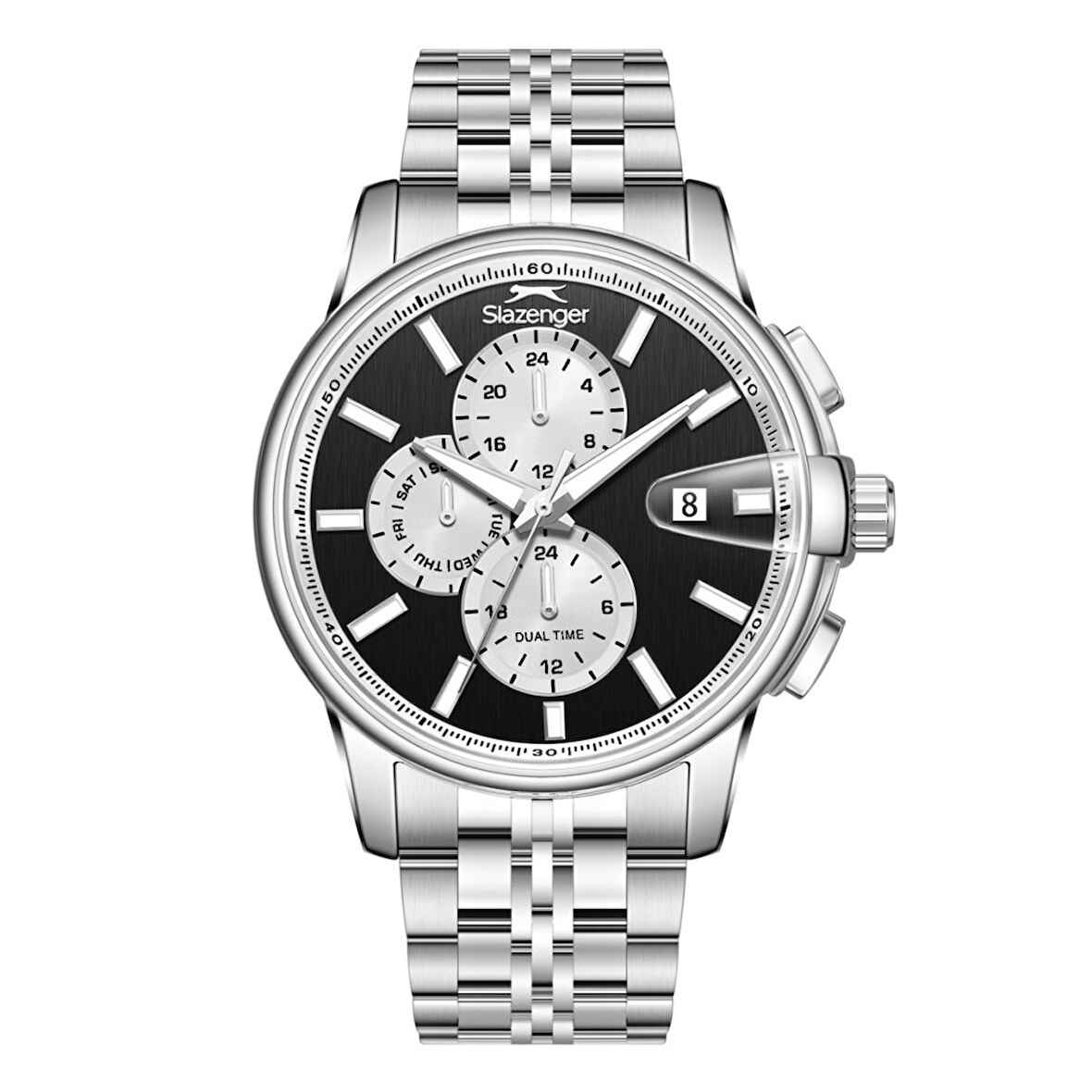 Slazenger SL.09.2551.2.01 Fonksiyonlar Aktif Çelik Kasa 10 Atm Suya Dayanıklı Metalik Renk Erkek Kol Saati