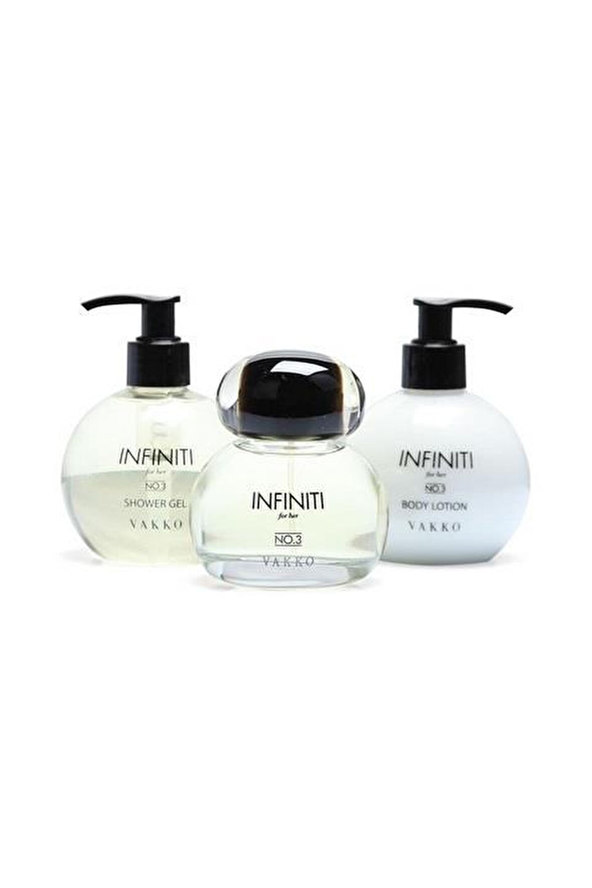 Vakko Infiniti For Her No:3 EDP Çiçeksi Kadın Parfüm 100 ml & Vücut Losyonu 150 ml + Dus Jeli 250 ml