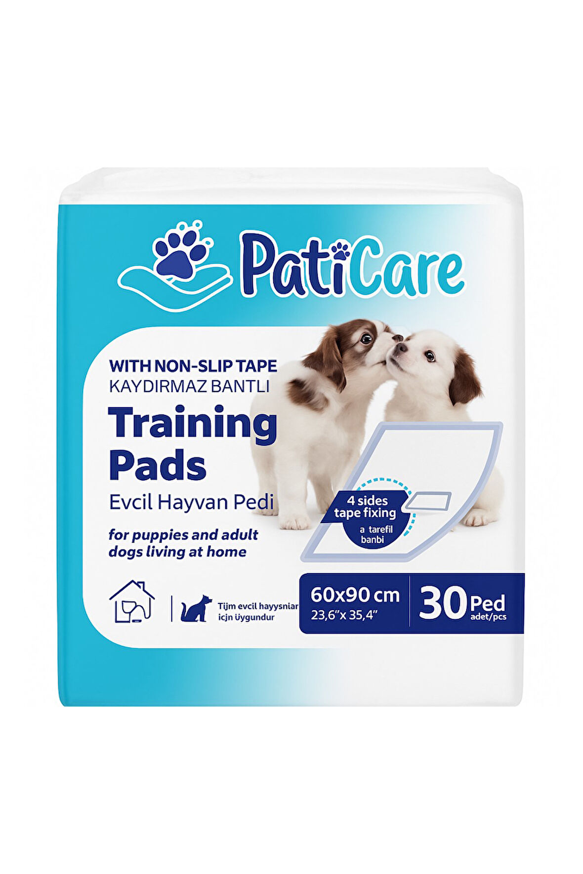 Paticare 60x90 cm 30'lu Yapışkanlı Kedi Köpek Çiş Pedi Mavi