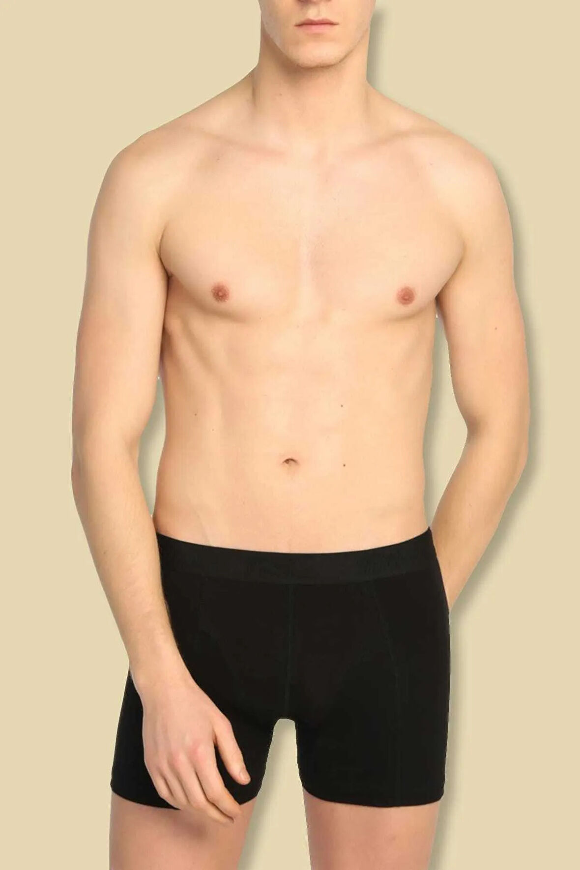 Erkek Siyah 3'lü Paket Elastan Streç Boxer Yeni Sezon