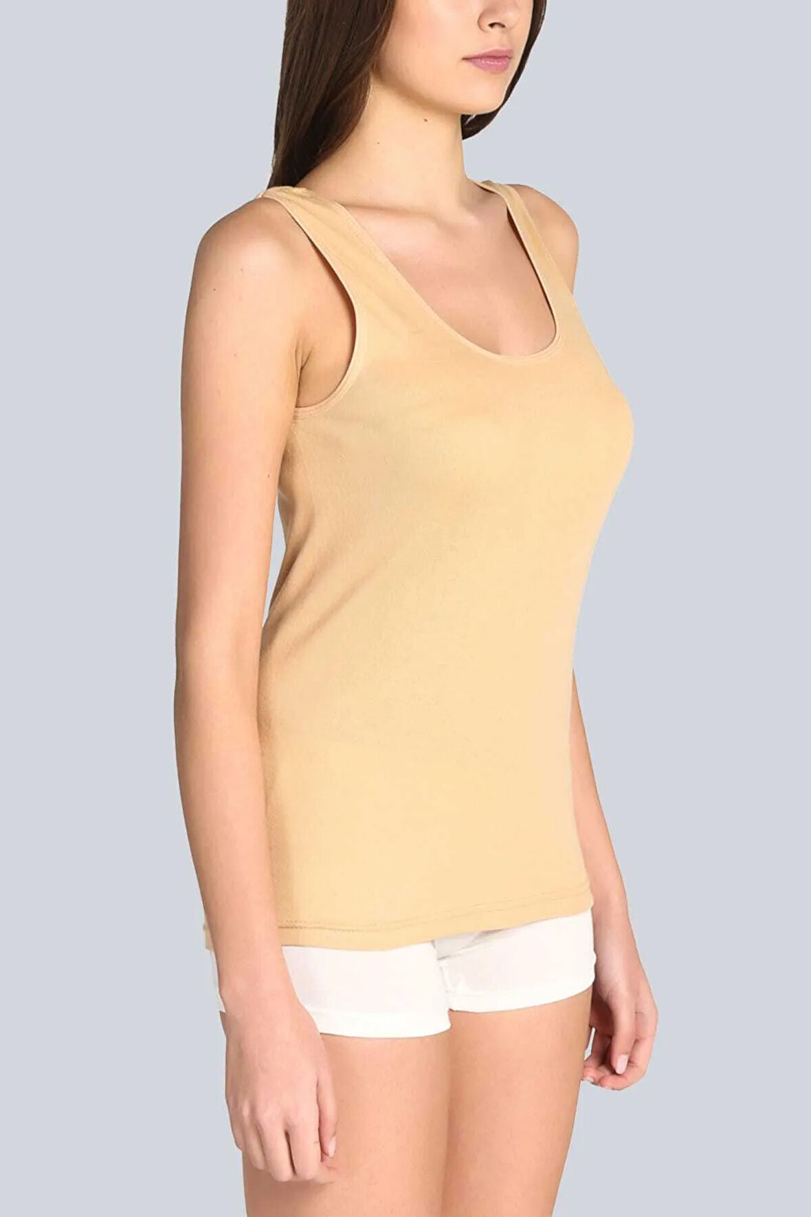 Kadın Beyaz 3'Lü Paket Pamuklu Ribana Askılı Atlet