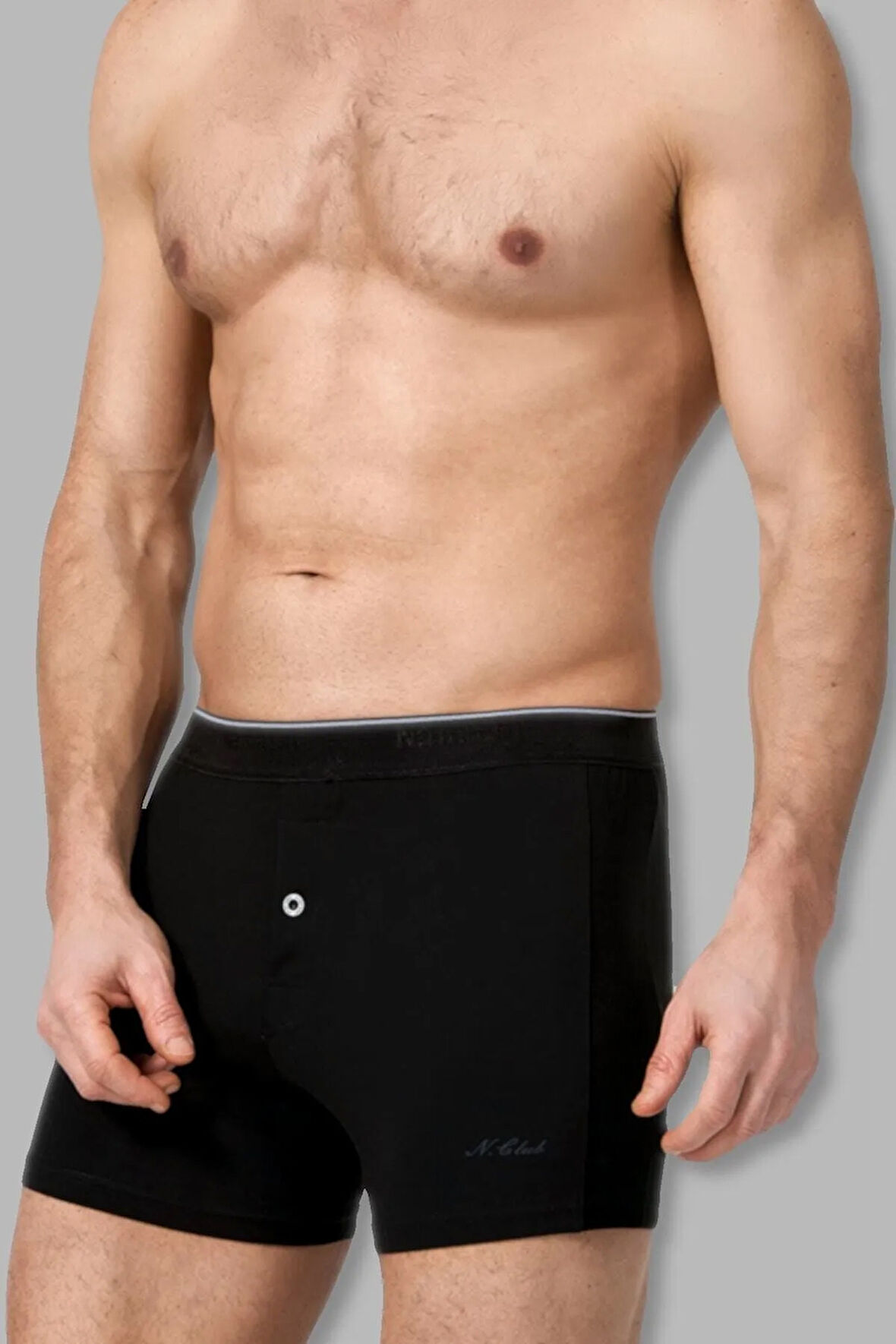 Elastan Düğmeli Erkek Boxer 146 3'lü Paket