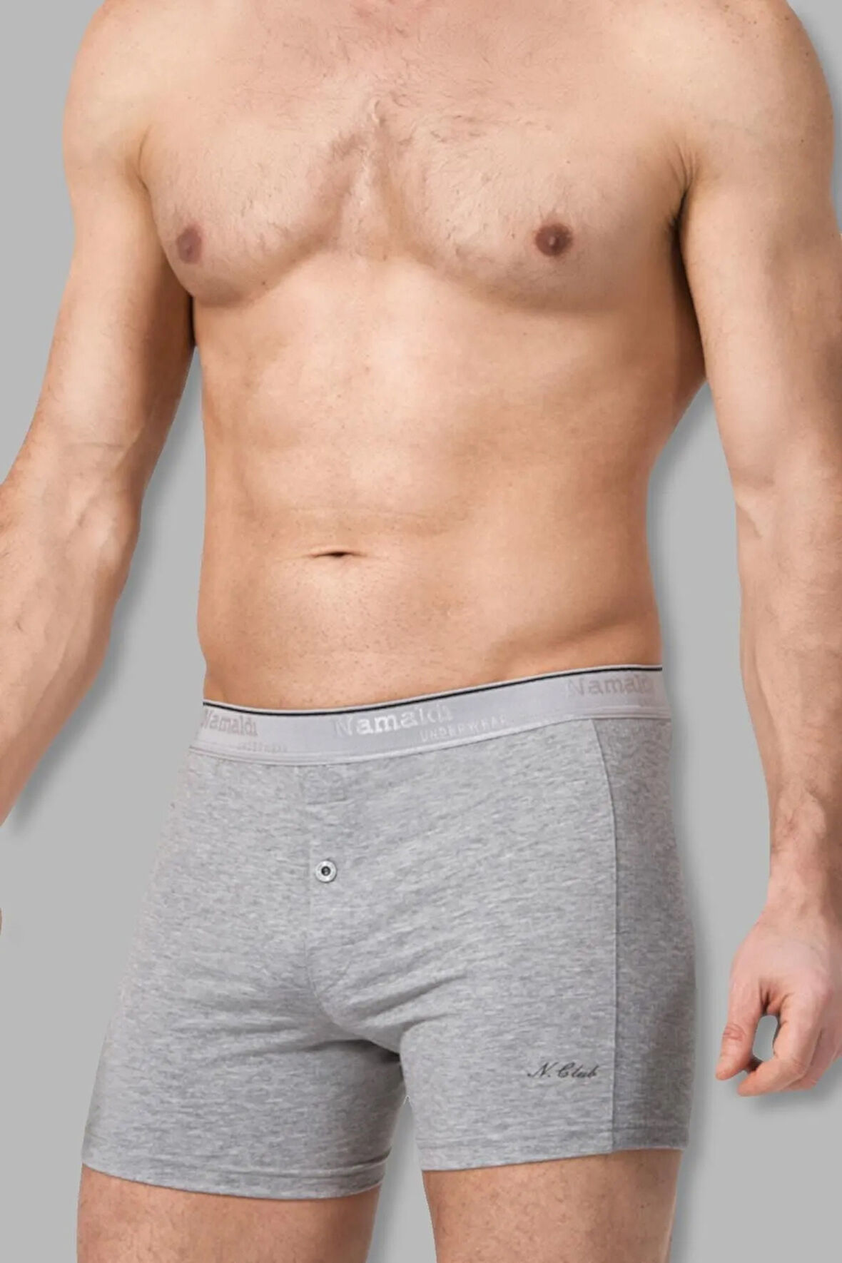 Elastan Düğmeli Erkek Boxer 146 3'lü Paket