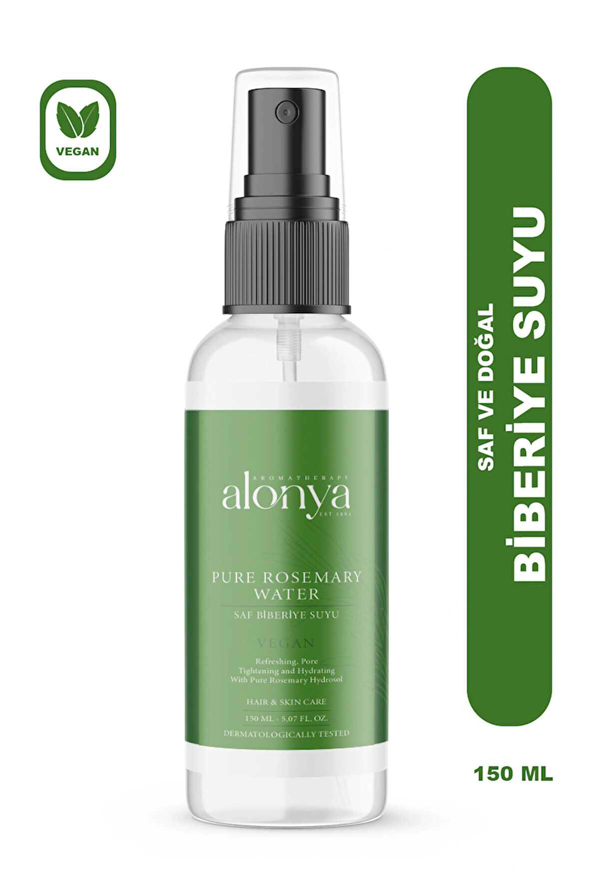 Alonya Pure Rosemary Saf Biberiye Suyu Saç Uzatma ve Cilt Canlandırıcı Tonik 150 Ml