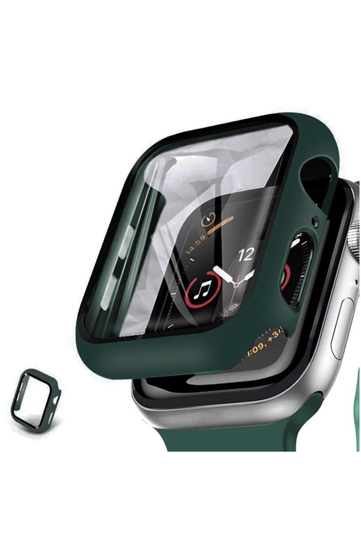 Apple Watch 44 Mm 360 Derece Koruyucu Kılıf + Temperli Cam Ekran Koruyucu