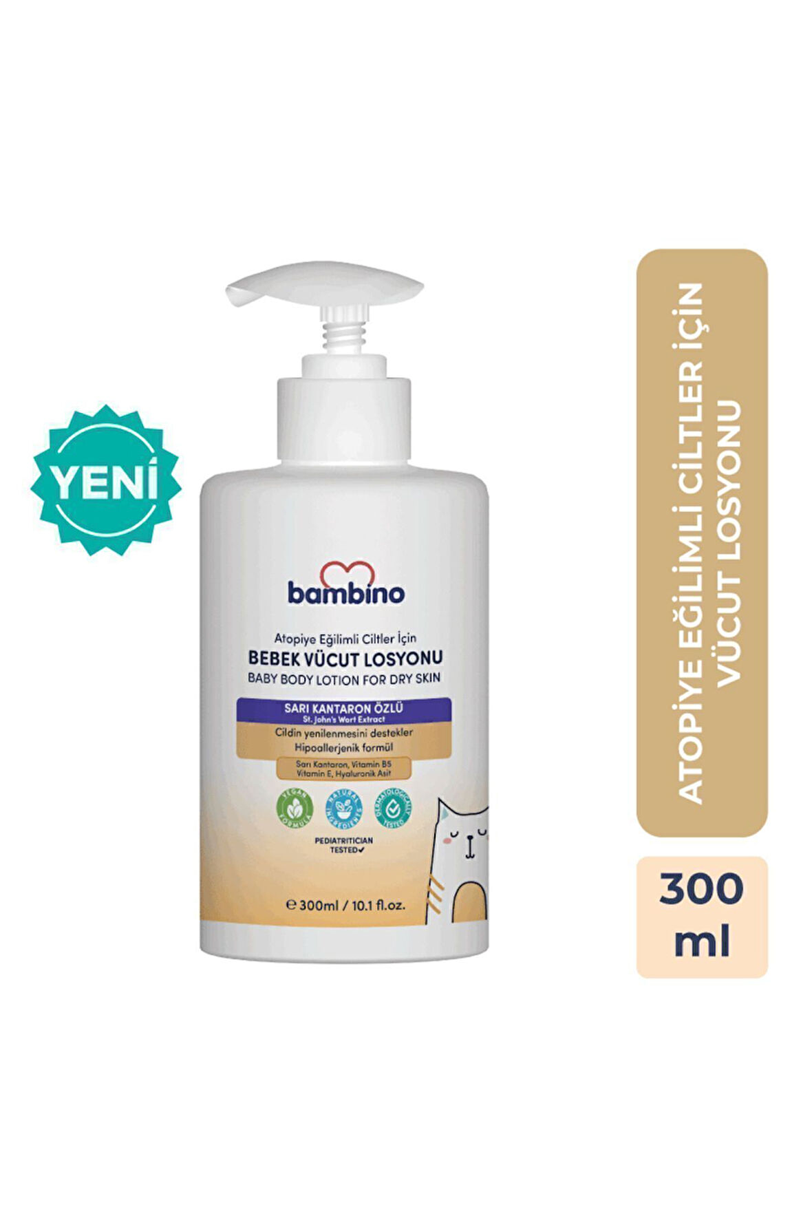 BAMBİNO BEBEK VÜCUT LOSYONU SARI KANTARON ÖZLÜ 300 ML 8681689313616