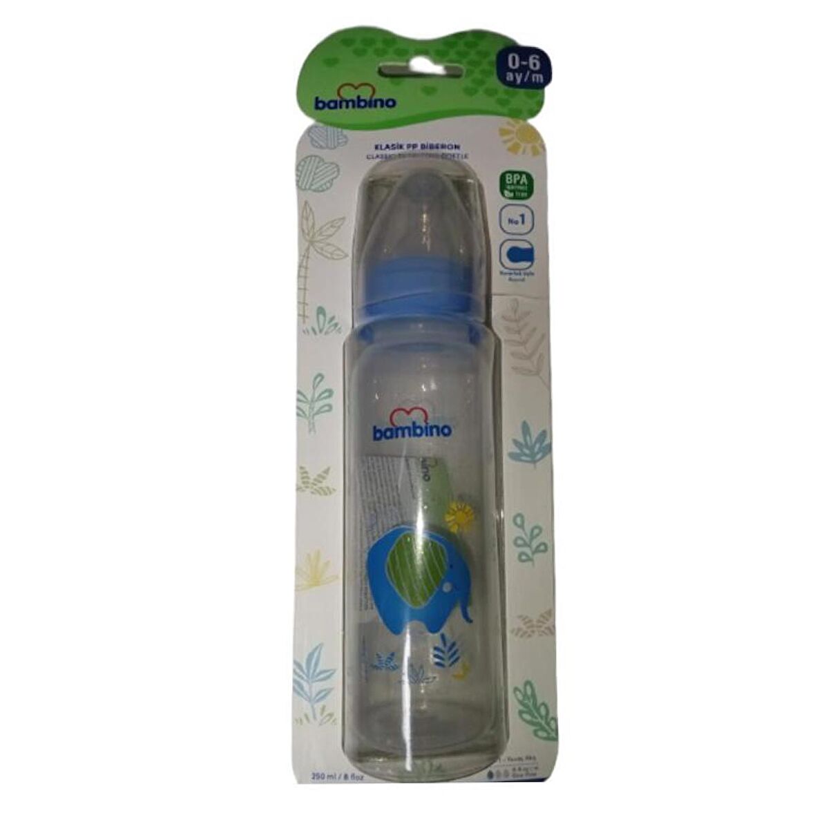 Bambino 0-6 Ay PP Biberon 250 ml B019 - Mavi Fil