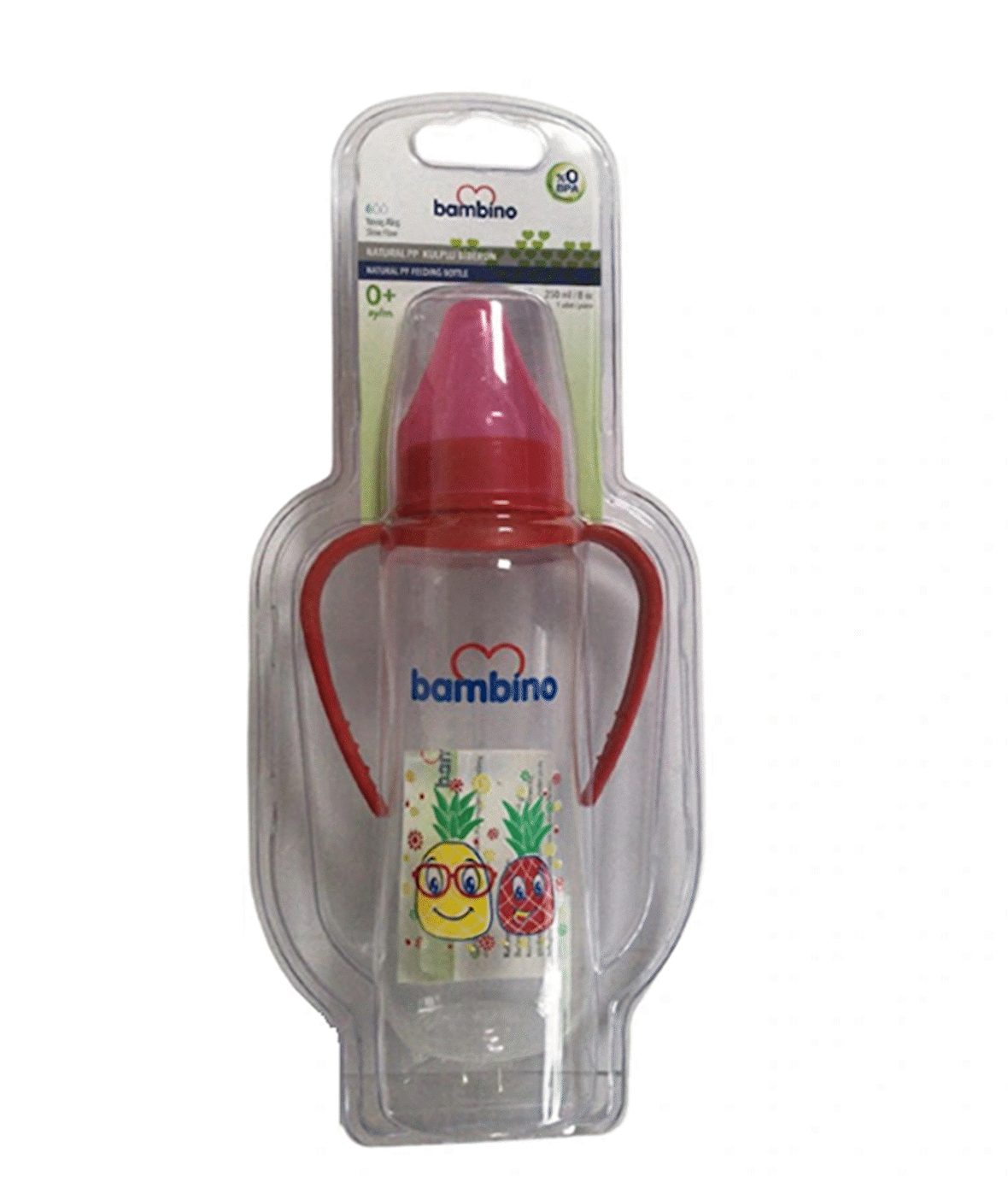 Bambino Natural Pp Kulplu 250 Ml Biberon Kırmızı B066