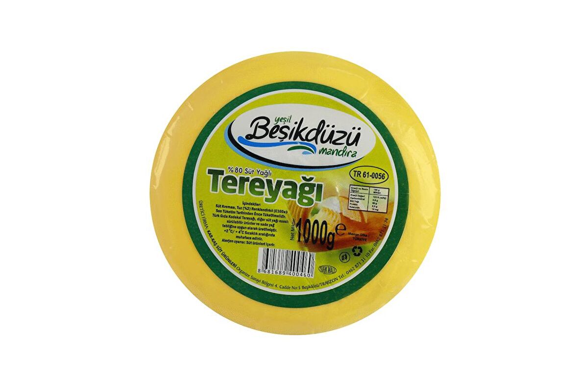 Yeşil Beşikdüzü Mandıra 1000 g Tereyağ