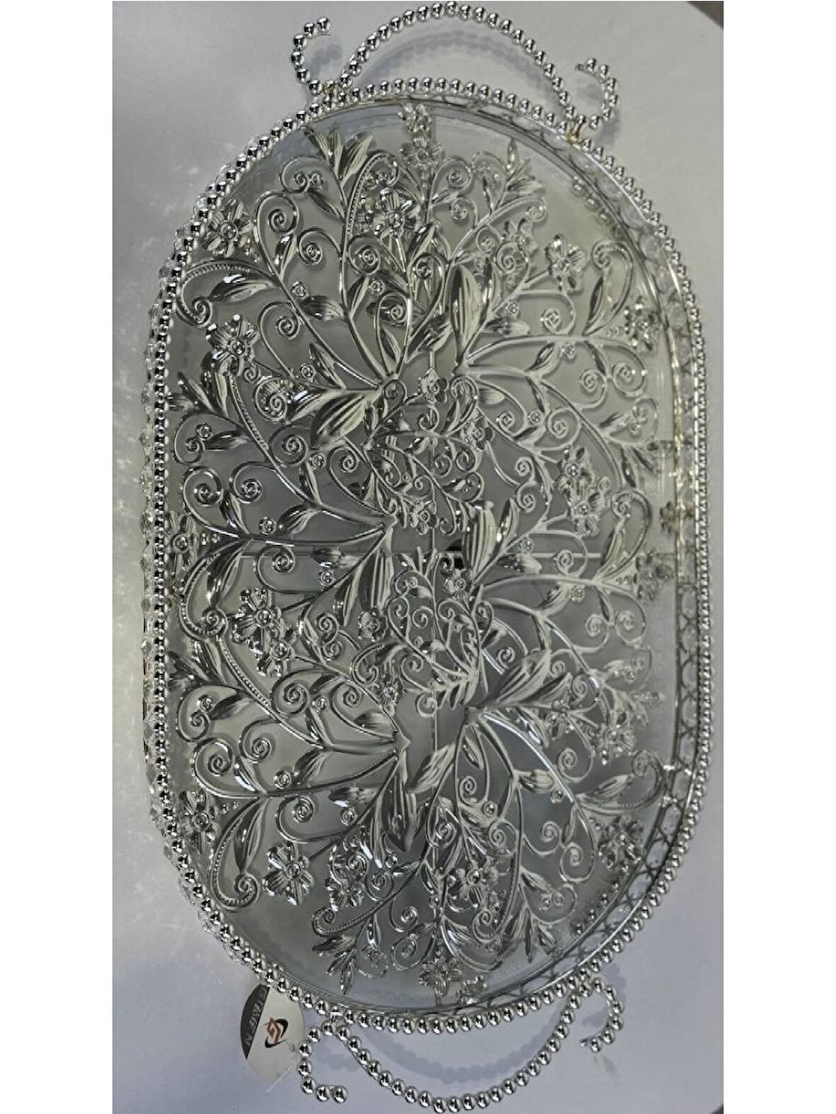 Biev Metal Camlı Kristal Tepsi EL-12