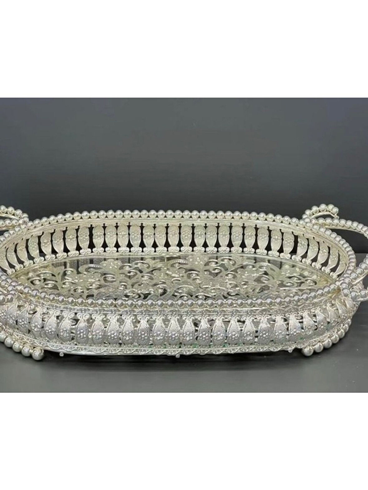 Biev Camlı Metal Sunumluk & Şekerlik