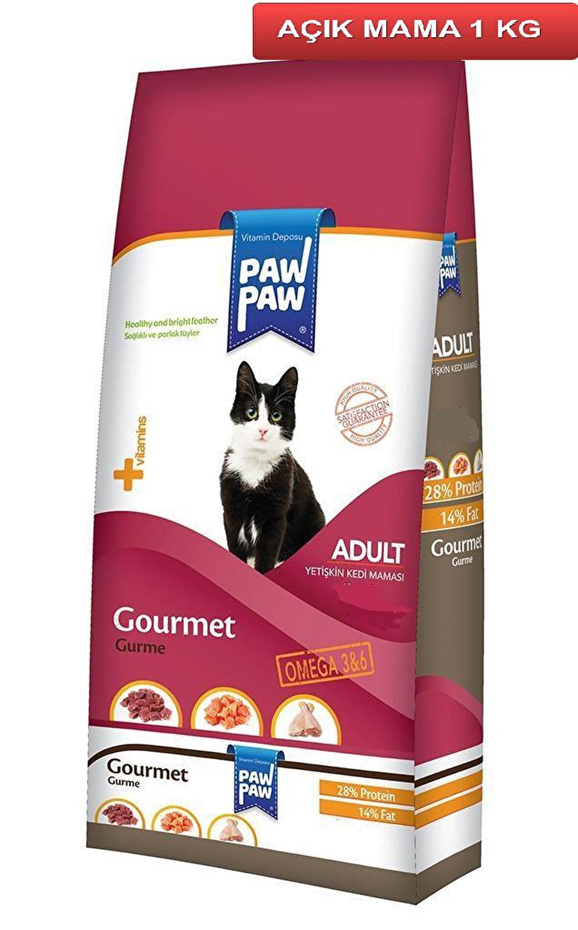 Paw Paw Gourmet Gurme Yetişkin Kedi Maması 1 Kg AÇIK