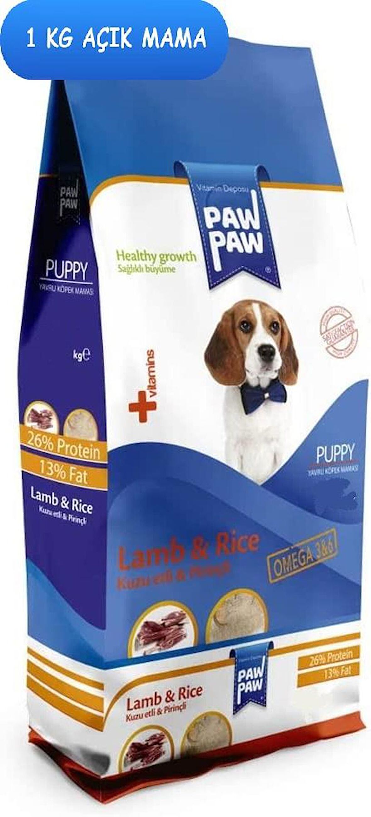 Paw Paw Kuzu Etli ve Pirinçli Yavru Köpek Maması 1 Kg AÇIK