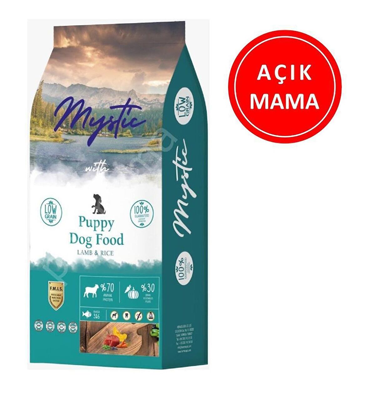 Mystic Düşük Tahıllı Kuzulu ve Pirinçli Yavru Köpek Maması 1 Kg AÇIK