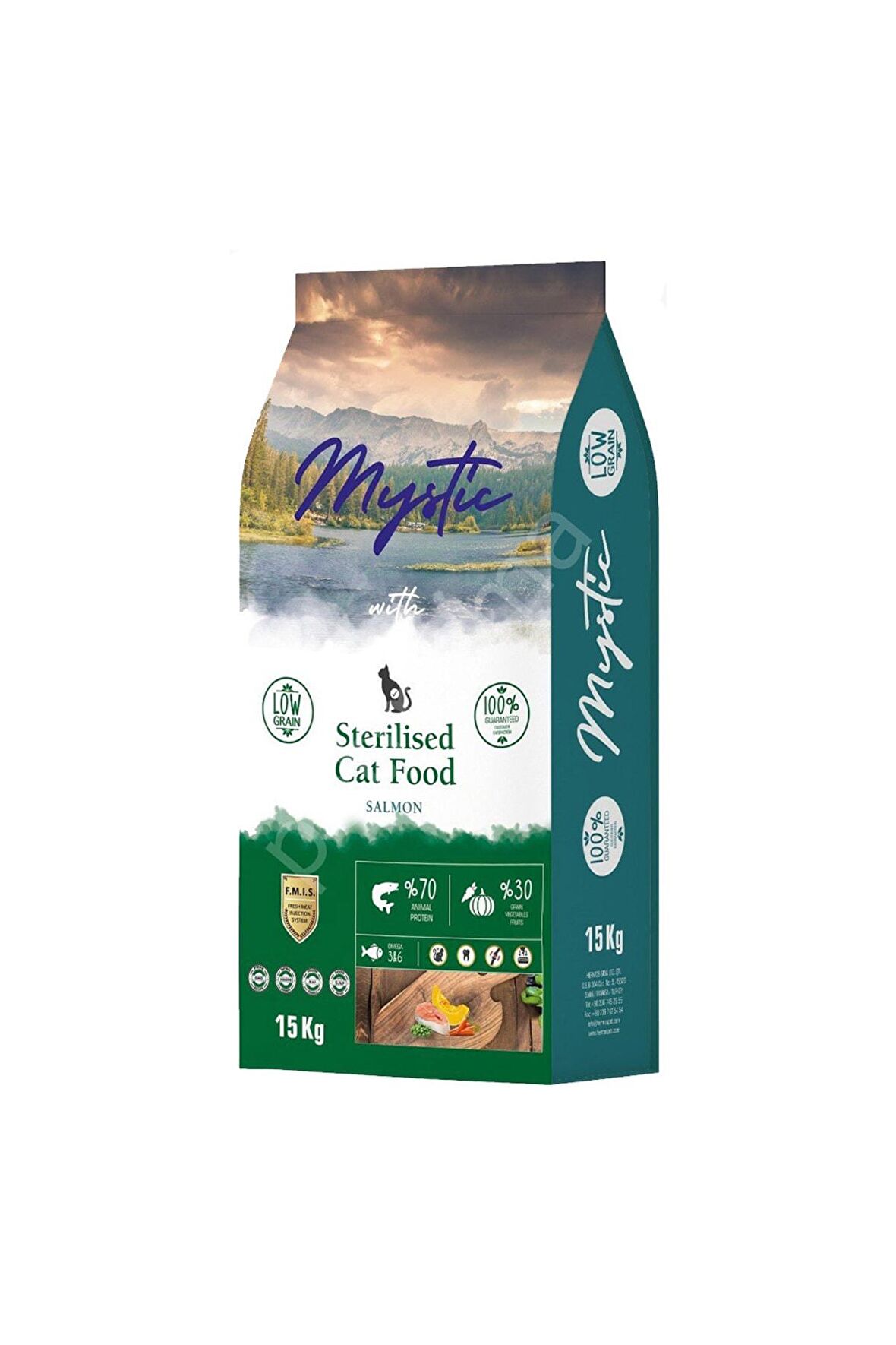 Mystic Az Tahıllı Yetişkin Steril Kedi Maması Somonlu 15 Kg