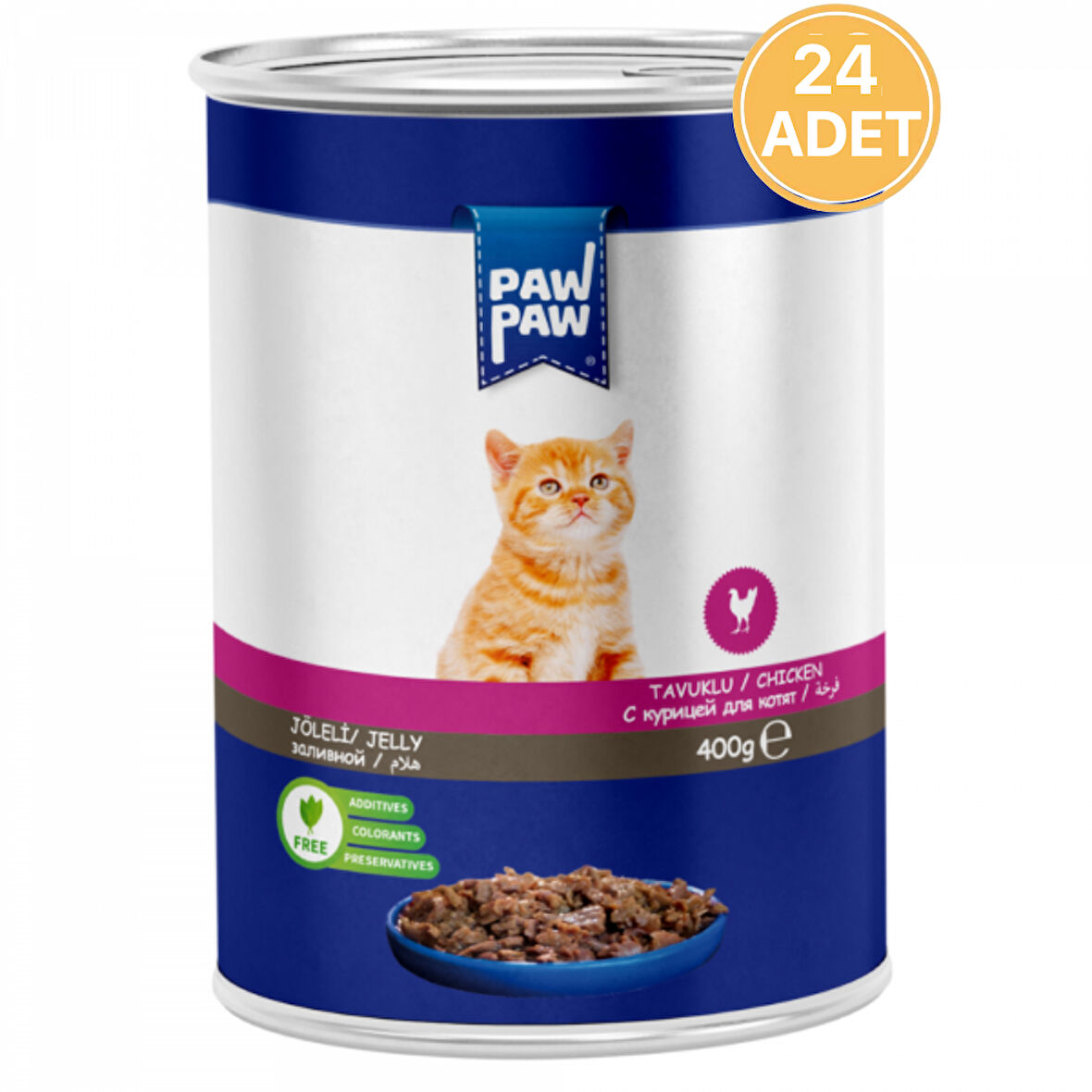 Paw Paw Tavuk Etli Yavru Kedi Konservesi 400 Gr ( 24 ADET )
