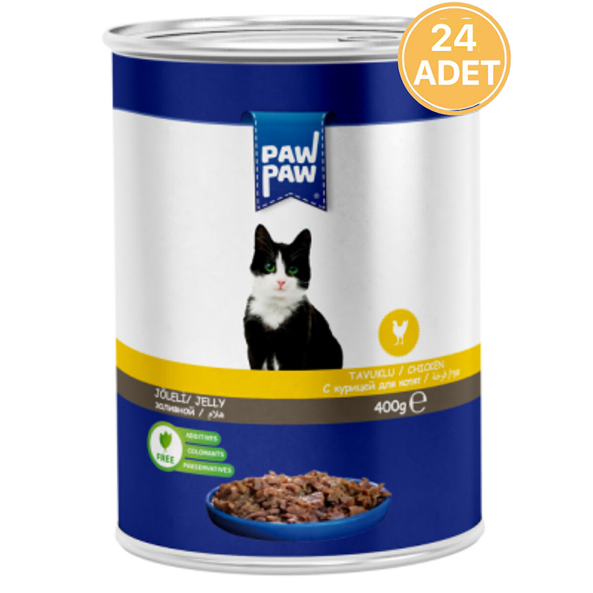 Paw Paw Tavuklu Yetişkin Kedi Konservesi 400 gr (24 ADET)