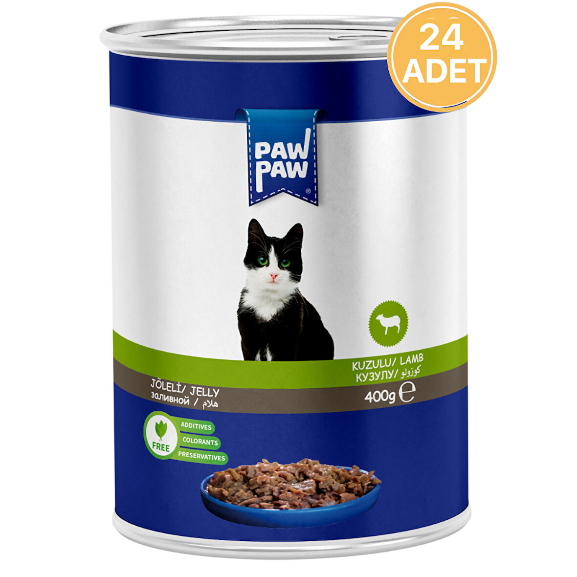 Paw Paw  Kuzulu Yetişkin Kedi Konservesi 400 gr (24 ADET)