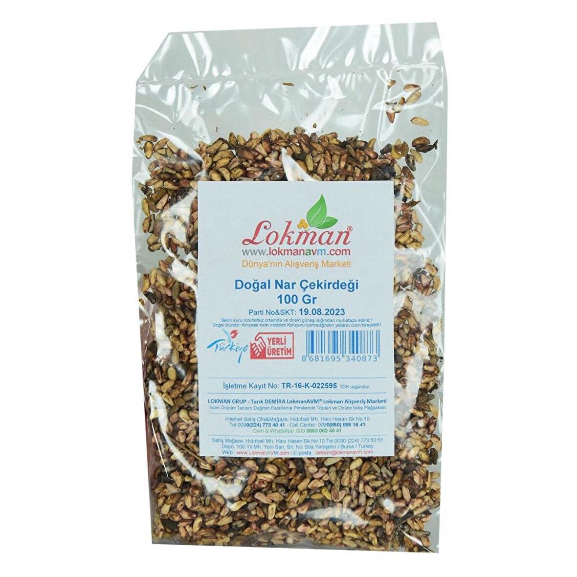 Doğal Öğütülmemiş Tane Nar Çekirdeği 100 GR Çekirdek Nar