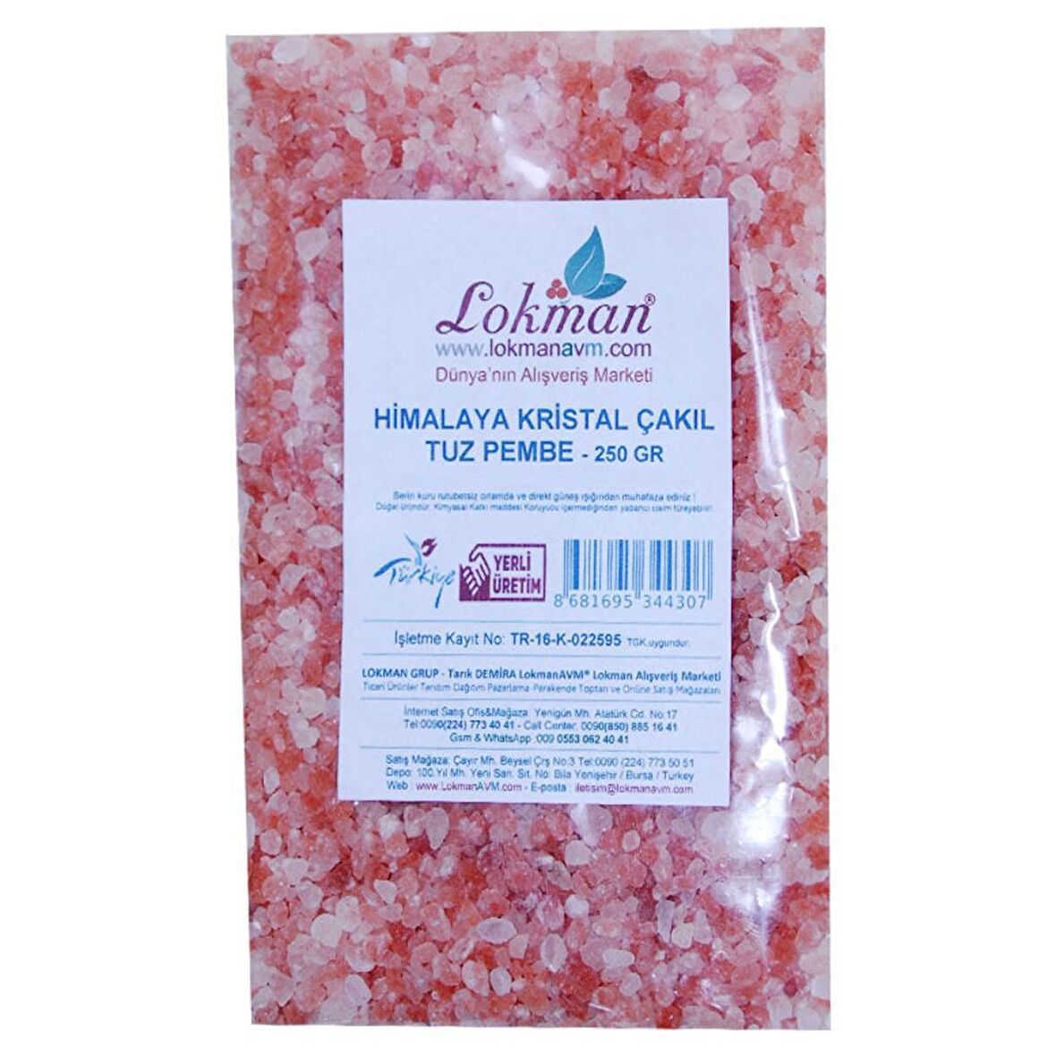 Yemeklik Himalaya Kristal Kaya Tuzu Çakıl Pembe 250 Gr