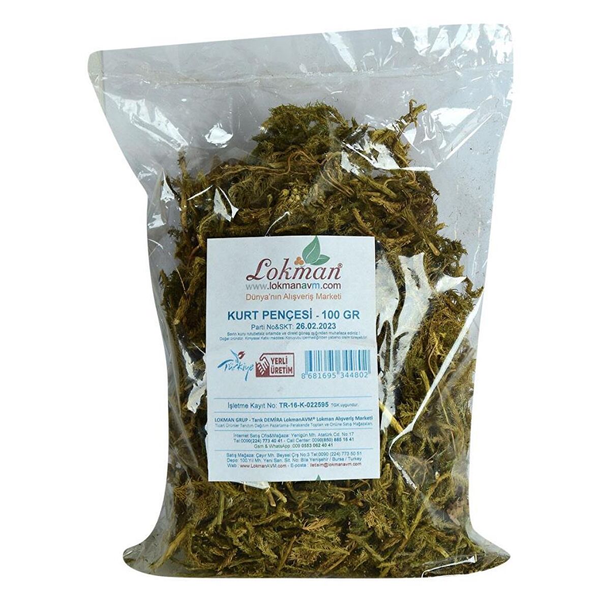 Doğal Saf Kurt Pençesi Otu Bitkisi 100 GR Kibritotu Kurtpençesi