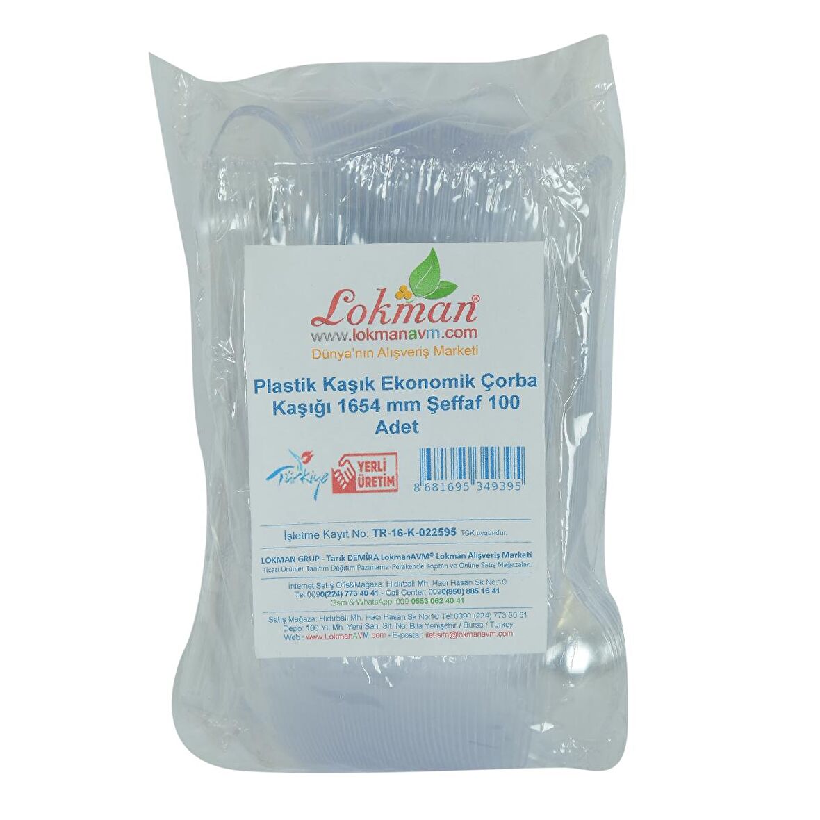 LokmanAVM Plastik Kaşık Ekonomik Çorba Kaşığı 1654 mm Şeffaf 100 Adet 1 Paket