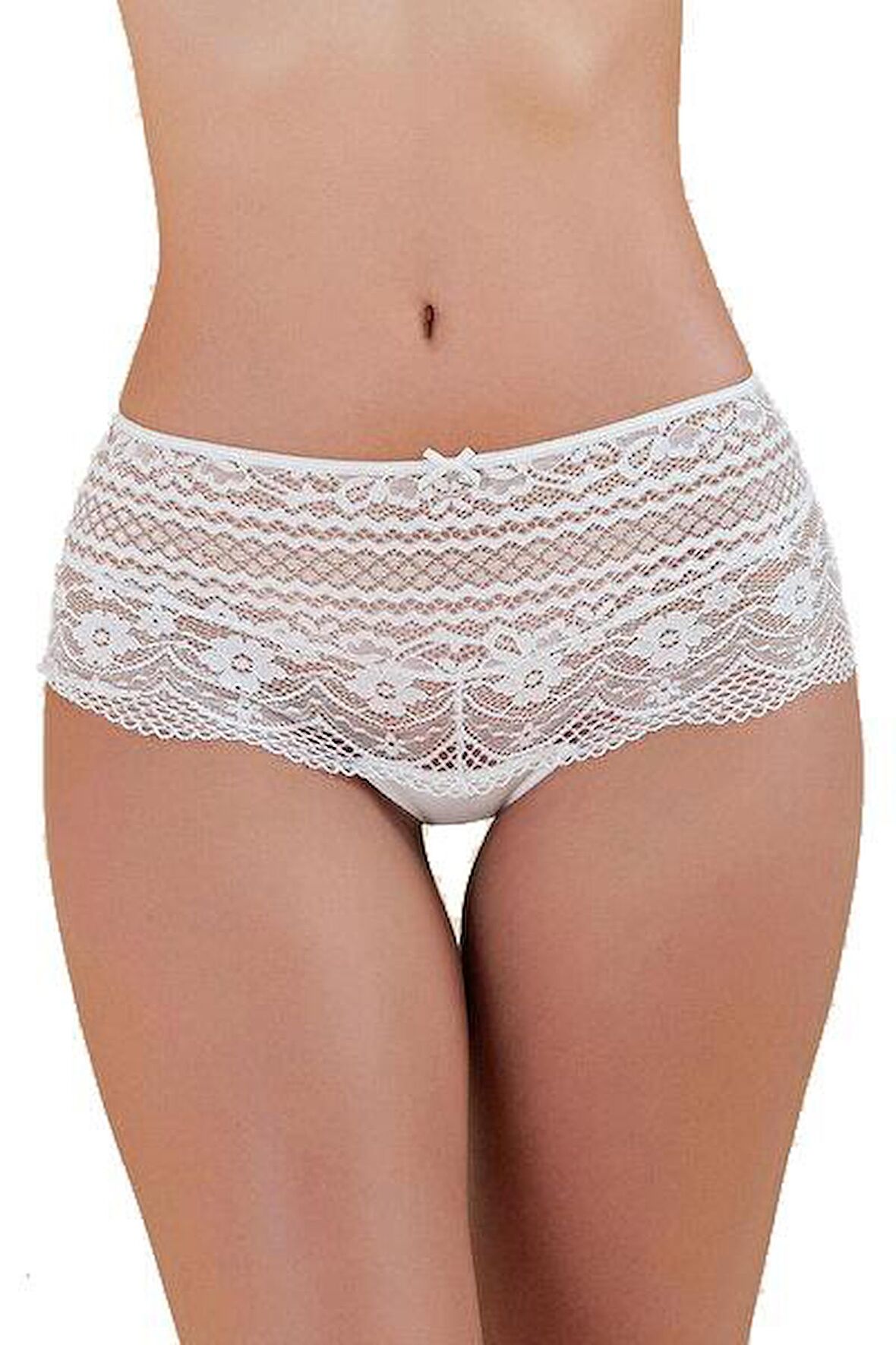 Kom Bridal Full Dantelli Gelin Ekru Şort Külot 
